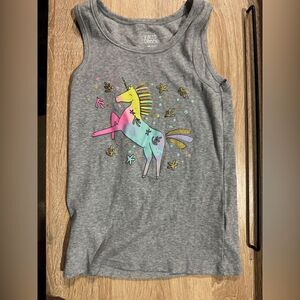 Falls Creek‎ Girls size M (7/8) Unicorn Gray Tank Top